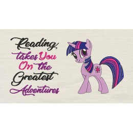 Twilight Sparkle pony with reading takes you