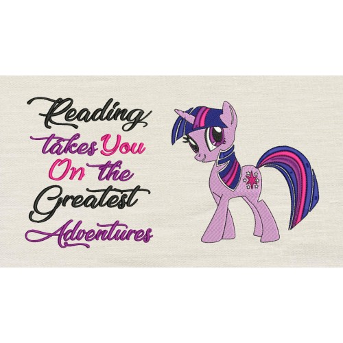 Twilight Sparkle pony with reading takes you