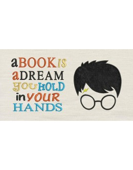 Harry Potter Face Applique a book is a dream