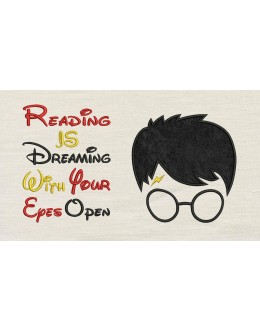 Harry Potter Face Applique reading is dreaming