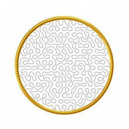 Circle Coaster Mug Rug in the hoop embroidery design