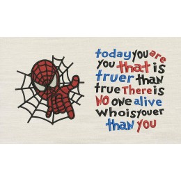 Spiderman embroidery with today you are you