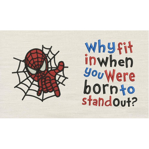 Spiderman embroidery with Why fit