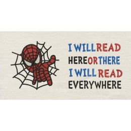 Spiderman embroidery with i will read