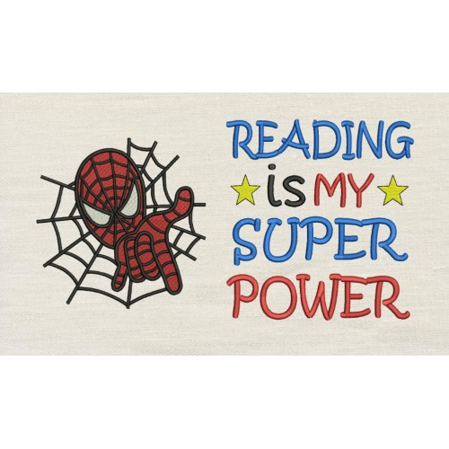 Spiderman with Reading is My Superpower