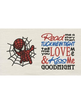Spiderman embroidery with read me a story designs