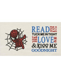 Spiderman embroidery read me a story designs