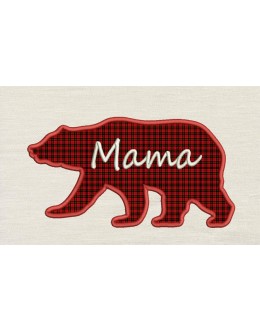 Bear mama embroidery design