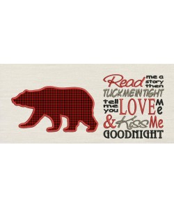 Bear with read me a story Embroidery