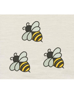 Bee three Embroidery Design
