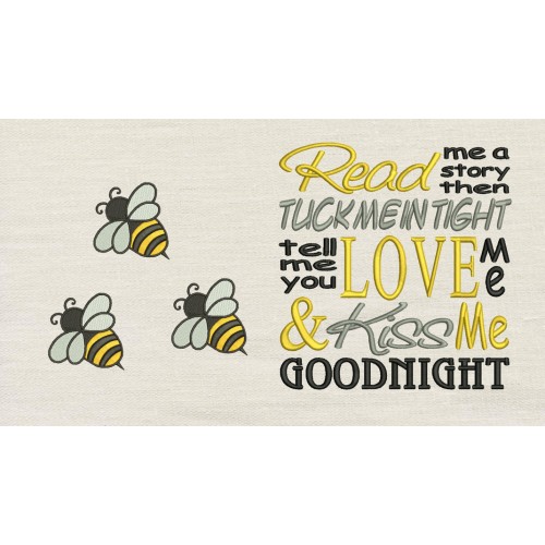 Bee three with read me a story Embroidery