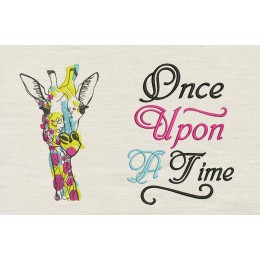 Giraffe coloring with once upon reading pillow embroidery designs