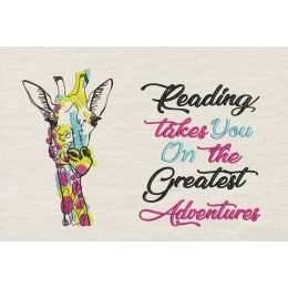 Giraffe coloring with reading takes you reading pillow embroidery designs