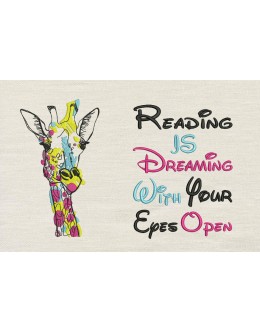 Giraffe coloring with reading is dreaming reading pillow