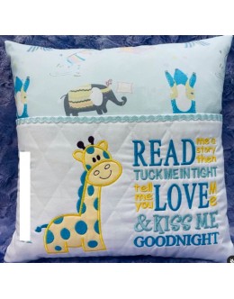 Giraffe read me a story reading pillow