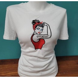 Rosie The Riveter Girl Power embroidery design
