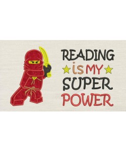 Ninja red with Reading is My Superpower