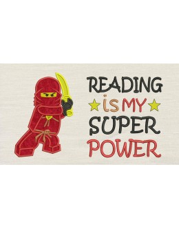 Ninja red with Reading is My Superpower