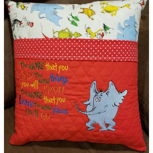 Horton with the more that you read reading pillow