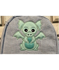 Baby Dragon Applique Design Embroidery