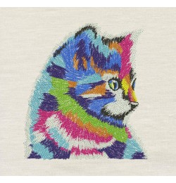 Cat Art embroidery design