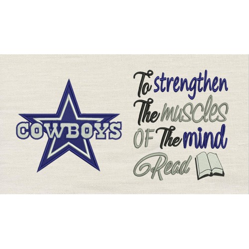 Dallas Cowboys with To strengthen reading pillow embroidery designs