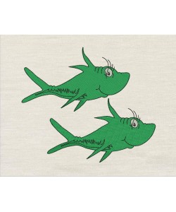 Two fish design embroidery