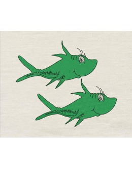 Two fish design embroidery