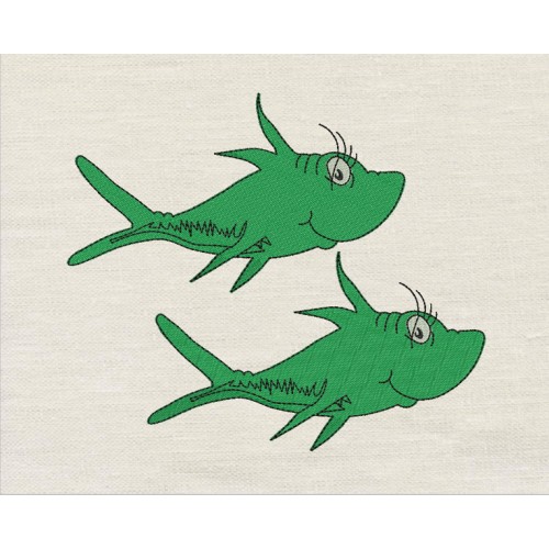 Two fish embroidery design 