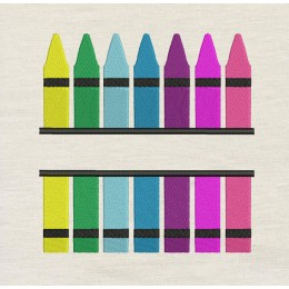 Crayon design embroidery