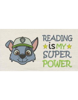 Rocky face with Reading is My Superpower