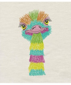 Ostrich design embroidery