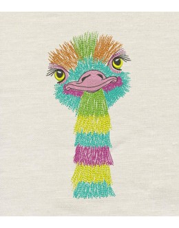Ostrich design embroidery