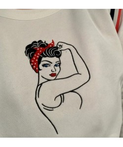 Rosie The Riveter Machine Embroidery