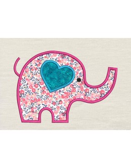 Elephant Hearts embroidery design