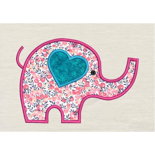 Elephant Hearts embroidery design