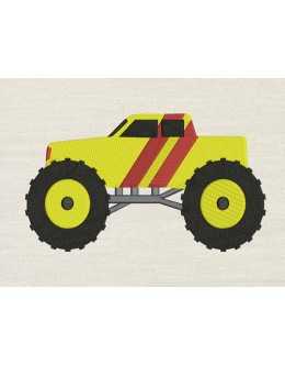 Monster truck embroidery design