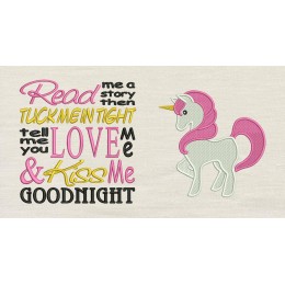 Unicorn embroidery with read me