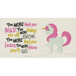 Unicorn embroidery with the more that you read