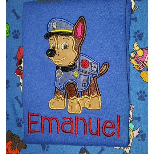 Chase Paw Patrol embroidery design