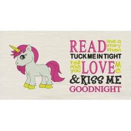 Unicorn girl with Read me a story