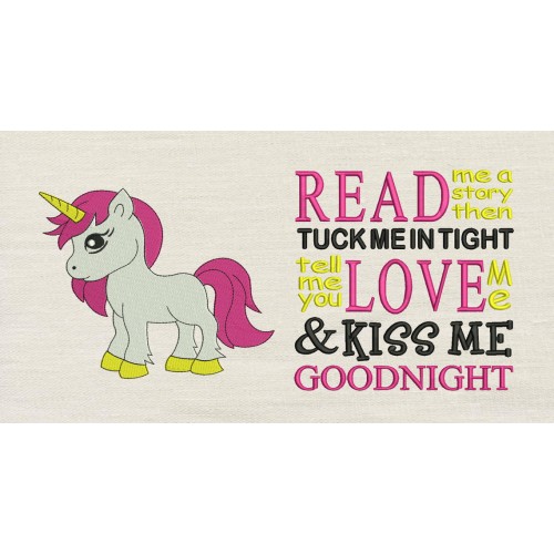 Unicorn girl with Read me a story