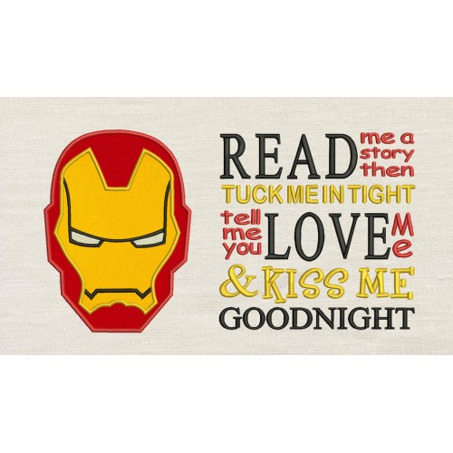 Iron Man face with read me a story
