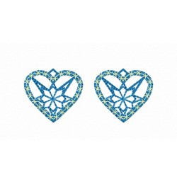 Earrings heart 3D Freestanding Lace design