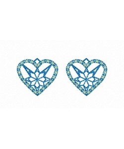 Earrings heart 3D Freestanding Lace design
