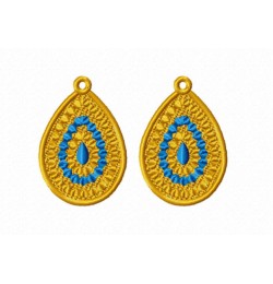 Earrings gold fsl 3D Freestanding Lace design