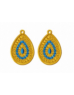 Earrings gold fsl 3D Freestanding Lace design