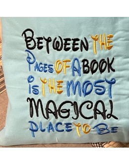 Between the Pages Reading pillow embroidery designs