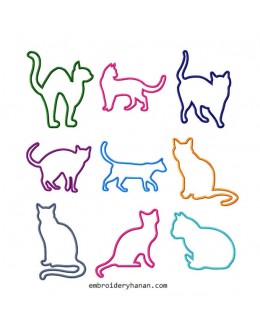Cats applique set 9 designs embroidery