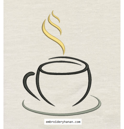 Cup Coffee embroidery design